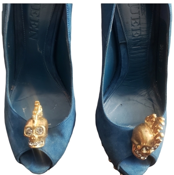 HP. ALEXANDER Mcqueen Mohawk Skull Head Platform Heels - Picture 8 of 15